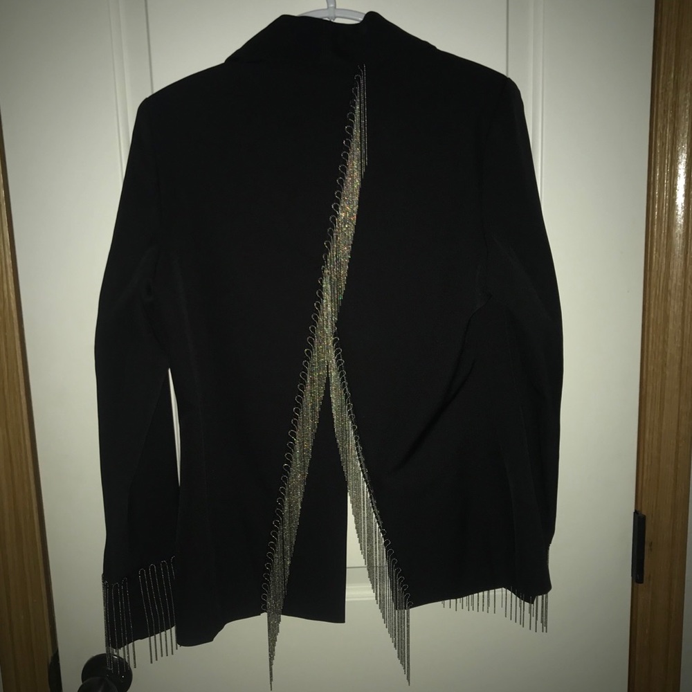 Black blazer with metal tassels